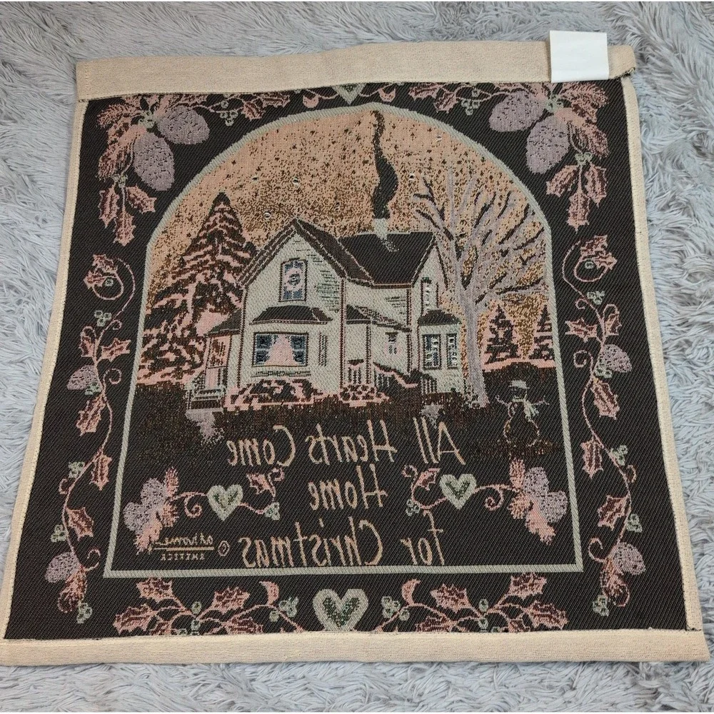 Tapestry ALL HEARTS COME HOME FOR CHRISTMAS  Wall Hanging Home Decor